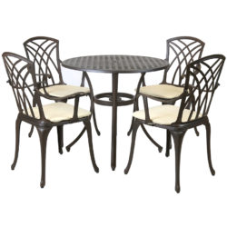 Charles Bentley Metal Cast Aluminium 5 Piece Stamford Patio Set With Cushions